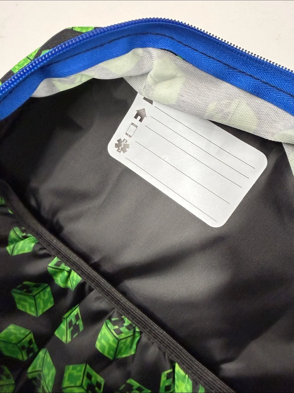 NEW Minecraft Backpack - Green Creeper Design w/ Lunchbox